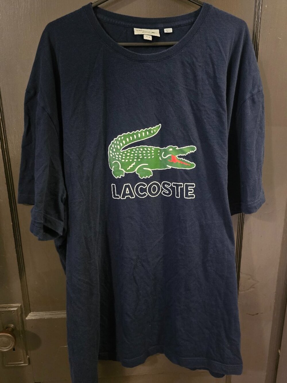 Mens Lacoste Signature Print Tshirt / 4XLB / Navy Blue